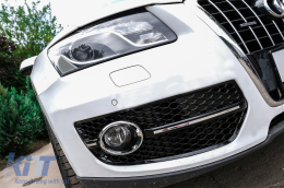 Капаци за Халогени Странични решетки, подходящи за Audi Q5 SUV 8R (2008-2011) RS Дизайн Piano Black Хром-image-6068221