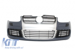 Предна Броня с Фарове , подходяща за VW Golf V 5 (2003-2007) Jetta (2005-2010) R32 Решетка с решетка от полиран алуминий-image-6065458