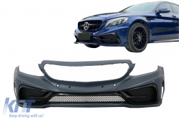 Предна Броня подходяща за Mercedes C-Class W205 S205 A205 C205 (2014-2019) Лимузина T-Model Купе Cabriolet-image-6069647