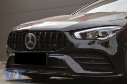 Предна Решетка , подходяща за Mercedes CLA X118 C118 (2019-up) GT-R Panamericana Дизайн Piano Black-image-6097132