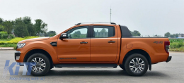 Багажник на покрива, подходящ за Ford Ranger T6 T7 T8 Двойна кабина (2012-2020) Сребърен-image-6069522