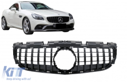 Предна Решетка , подходяща за Mercedes SLC-Class R172 Facelift (2016-2019) GT-R Panamericana Дизайн Piano Black-image-6068641