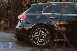 Дифузьор на Задна Броня , подходящ за Mercedes A-Class W177 Хечбек (2018-Up) Черен Накрайници за ауспух-image-6090894