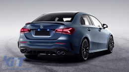 Дифузьор на Задна Броня , подходящ за Mercedes A-Class V177 Sedan (2018-) Хром Exhaust-image-6070779