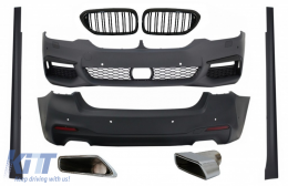 image-38-Пълен комплект за каросерия с Централни решетки Piano Black Double Stripe и Накрайници за ауспух , подходящи за BMW 5 Series G30 (2017-up) M-Tech Дизайн