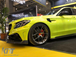 Предна Броня с истински Carbon лип подходящ за Mercedes C-Class W205 S205 A205 C205 (2014-2019) Лимузина T-Model Купе Cabriolet-image-6069692