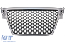 image-14-Предна Решетка без значки, подходяща за AUDI A4 B8 (2007-2012) Лимузина Avant RS Дизайн Сребърен