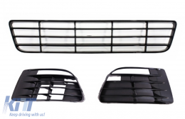 image-56-Предна Броня Долна средна Решетка подходяща за VW Golf VI Golf 6 (2008-2013) с Капаци за Халогени R20 Дизайн