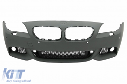 Предна Броня с централни Решетки , подходяща за BMW 5 Series F10 F11 Non LCI (07.2010-2013) Sedan Touring M-Technik Дизайн-image-6072337