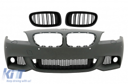 Предна Броня с централни Решетки , подходяща за BMW 5 Series F10 F11 Non LCI (07.2010-2013) Sedan Touring M-Technik Дизайн-image-6072349