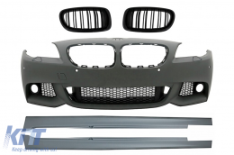 Предна Броня със Прагове и централни Решетки , подходяща за BMW 5 Series F10 F11 Non LCI (07.2010-2013) Sedan Touring M-Technik Дизайн-image-6072460