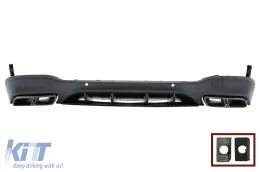 image-24-Задна дифузьор с Накрайници за ауспух, подходящ за Mercedes GLC X253 SUV (2015-07.2019) Нощен пакет Дизайн на пакета