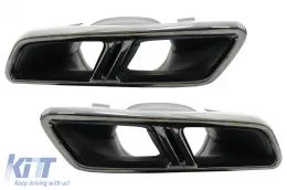 Задна дифузьор с Накрайници за ауспух, подходящ за Mercedes GLC X253 SUV (2015-07.2019) Нощен пакет Дизайн на пакета-image-6073336