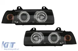 image-8-Headlights suitable for BMW E36 (1990-1999) Angel Eyes Black