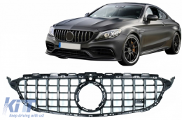 Предна Решетка , подходяща за Mercedes W205 Sedan S205 T-Modell A205 Cabriolet C205 Купе Facelift (03.2018-2020) с 360 Хром-image-6087011