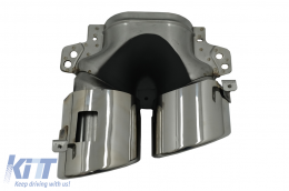 Накрайници за ауспух подходящи за Mercedes A-Class W177 CLA II X118 C118 GLA SUV H247 GLB SUV X247 35 AMG / 45 AMG (2018-) 45S Дизайн Хром-image-6076606