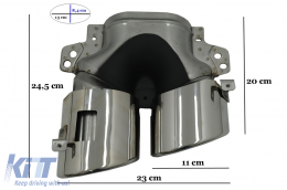 Накрайници за ауспух подходящи за Mercedes A-Class W177 CLA II X118 C118 GLA SUV H247 GLB SUV X247 35 AMG / 45 AMG (2018-) 45S Дизайн Хром-image-6076610