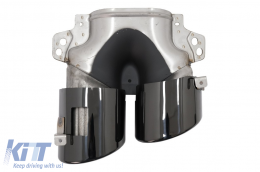 Накрайници за ауспух подходящи за Mercedes A-Class W177 CLA II X118 C118 GLA SUV H247 GLB SUV X247 35 AMG / 45 AMG (2018-) 45S Дизайн Черен-image-6076596