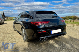 Задна дифузьор и Хром накрайници на ауспуха, подходящи за Mercedes CLA X118 Shooting Brake C118 Купе Спортна линия (2019-up) CLA45S Дизайн Аеродинамичен пакет-image-6126857