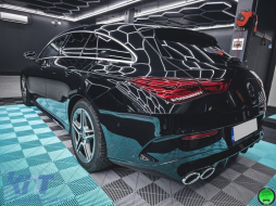 Задна дифузьор и Хром накрайници на ауспуха, подходящи за Mercedes CLA X118 Shooting Brake C118 Купе Спортна линия (2019-up) CLA45S Дизайн Аеродинамичен пакет-image-6164958
