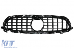 image-63-Централна решетка, подходяща за Mercedes E-Class Facelift W213 S213 C238 A238 Спортна линия (2020-Up) GT-R Panamericana Дизайн Черен