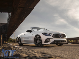 Централна решетка, подходяща за Mercedes E-Class Facelift W213 S213 C238 A238 Спортна линия (2020-Up) GT-R Panamericana Дизайн Черен-image-6079085