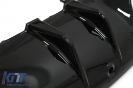 Двоен изходен дифузьор на Задна Броня с накрайници за ауспух, подходящ за Mercedes C-Class C205 A205 Купе Cabriolet (2014-2019) C43 Дизайн Нощен пакет-image-6077935