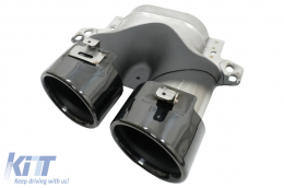 Двоен изходен дифузьор на Задна Броня с накрайници за ауспух, подходящ за Mercedes C-Class C205 A205 Купе Cabriolet (2014-2019) C43 Дизайн Нощен пакет-image-6077941