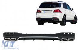 Задна дифузьор с Накрайници за ауспух, подходящ за Mercedes GLE W166 SUV Спортна линия (2015-2018)-image-6078249