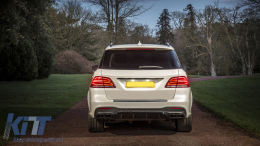 Задна дифузьор с Накрайници за ауспух, подходящ за Mercedes GLE W166 SUV Спортна линия (2015-2018) Нощен пакет-image-6078247