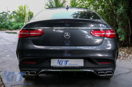 Задна дифузьор с Накрайници за ауспух , подходящ за Mercedes GLE Купе C292 Спортна линия (2015-2019) Хром Edition GLE63 Дизайн-image-6076882