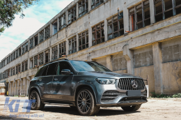 Предна Централна решетка , подходяща за Mercedes GLE SUV W167 V167 GLE Купе C167 Спортен пакет (2019-Up) GTR Panamericana Дизайн Гланцирано черно и Хром-image-6087285