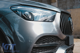 Предна Централна решетка , подходяща за Mercedes GLE SUV W167 V167 GLE Купе C167 Спортен пакет (2019-Up) GTR Panamericana Дизайн Гланцирано черно и Хром-image-6087287