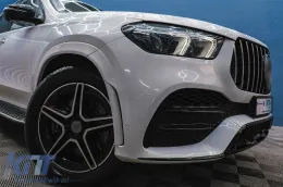 Предна Централна решетка , подходяща за Mercedes GLE SUV W167 V167 GLE Купе C167 Спортен пакет (2019-Up) GTR Panamericana Дизайн Гланцирано черно и Хром-image-6089384