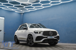Предна Централна решетка , подходяща за Mercedes GLE SUV W167 V167 GLE Купе C167 Спортен пакет (2019-Up) GTR Panamericana Дизайн Гланцирано черно и Хром-image-6089385