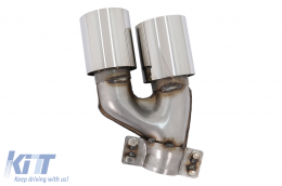 Накрайници за ауспух подходящи за BMW 5 Series G30 G31 G38 6 Series G32 (2016-2020) 540i Дизайн Хром-image-6102534