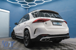 Задна дифузьор със Сребърен Накрайници за ауспух , подходящ за Mercedes GLE W167 SUV V167 Спортна линия (2019-Up) GLE 63 Дизайн-image-6089395