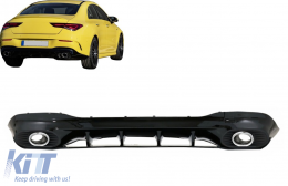 Задна дифузьор и накрайници на ауспуха Сребърен , подходящи за Mercedes CLA X118 Shooting Brake C118 Купе Спортна линия (2019-up) CLA35 Дизайн-image-6108756