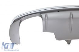 Двоен изход на Задна дифузьор с Накрайници за ауспух, подходящи за AUDI Q5 8R Facelift (2009-2016) S-Line Броня-image-6076776