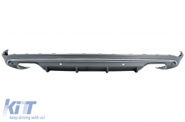 Дифузьор на Задна Броня с Накрайници за ауспух, подходящи за Audi Q5 8R (2009-2016) Платинено сиво Хром-image-6076792