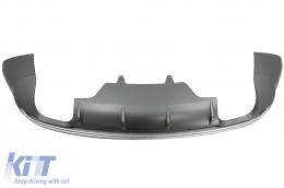 Дифузьор на Задна Броня с Накрайници за ауспух, подходящи за Audi Q5 8R (2009-2016) Платинено сиво Хром-image-6076797