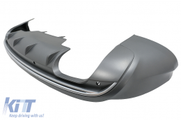 Дифузьор на Задна Броня с Накрайници за ауспух, подходящи за Audi Q5 8R (2009-2016) Платинено сиво Хром-image-6076798