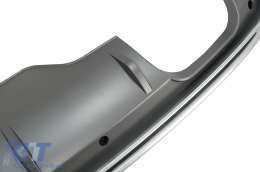 Дифузьор на Задна Броня с Накрайници за ауспух, подходящи за Audi Q5 8R (2009-2016) Платинено сиво Хром-image-6076801