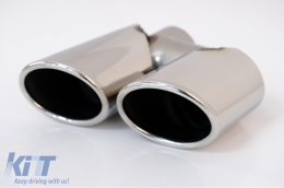 Дифузьор на Задна Броня с Накрайници за ауспух, подходящи за Audi Q5 8R (2009-2016) Платинено сиво Хром-image-6076813