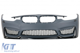 Комплект за каросерия с централни Решетки Kidney Double Stripe, подходящ за BMW 3 Series F30 (2011-2019) M3 CS Look Без фарове за мъгла-image-6077555