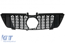 Централна Предна Решетка подходяща за Mercedes ML W164 (2005-2008) GT-R Panamericana Дизайн Черен Хром-image-6084766