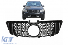 Централна Предна Решетка подходяща за Mercedes ML W164 (2005-2008) GT-R Panamericana Дизайн Черен Хром-image-6087395