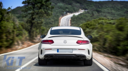 Предна Броня със Задна дифузьор, подходяща за Mercedes C-Class A205 Cabriolet C205 Купе (2014-2019) C63 Дизайн Черен-image-6078017
