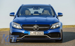 Предна Броня с двоен дифузьор и накрайници за ауспух, подходяща за Mercedes C-Class C205 Купе A205 Cabriolet (2014-2019) C63 Дизайн-image-6078130