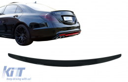 Спойлер за багажник, подходящ за Mercedes S-Class W222 (2014-2020) Спорт Задна Lip Piano Black-image-6082714